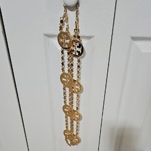 Tory Burch Gold-Tone Multi Disc Long Waist Belt